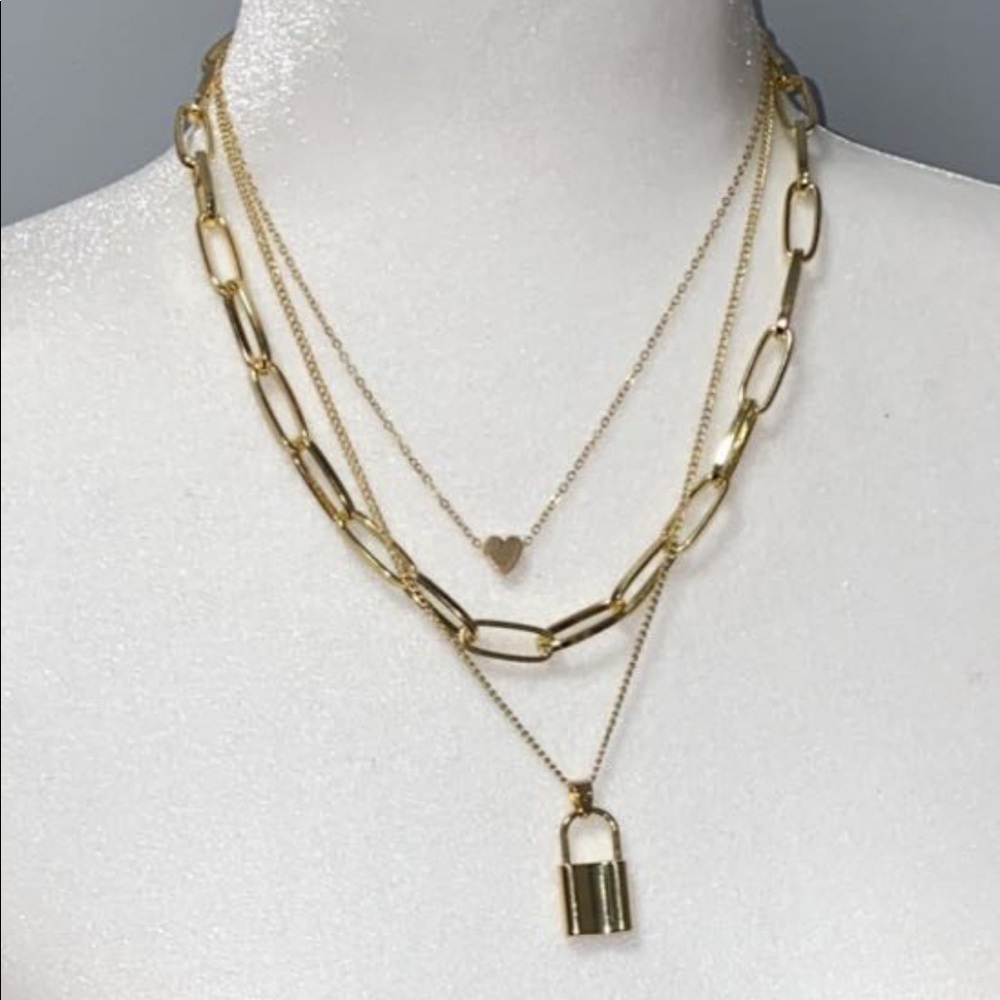Love lock paperclip necklace